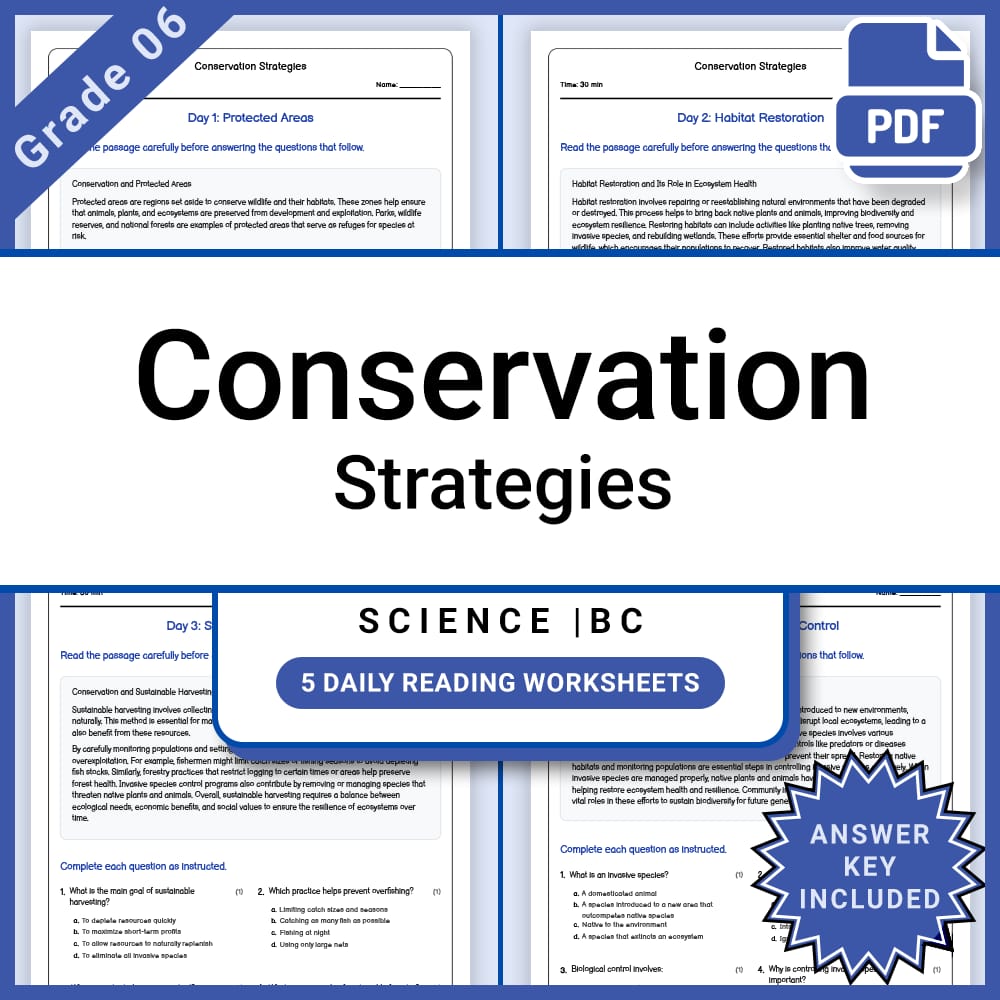 Grade 6 Science Lesson Group Bundle on Ecosystems and Ecology — included worksheet 8