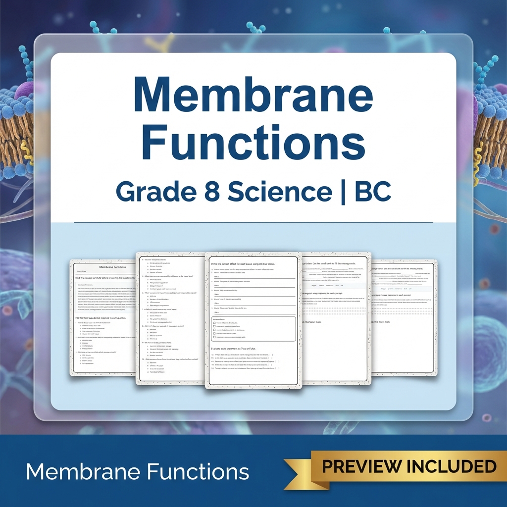 Grade 8 Science Full Year Bundle | Cell Biology, Ecosystems & Conservation — included worksheet 29