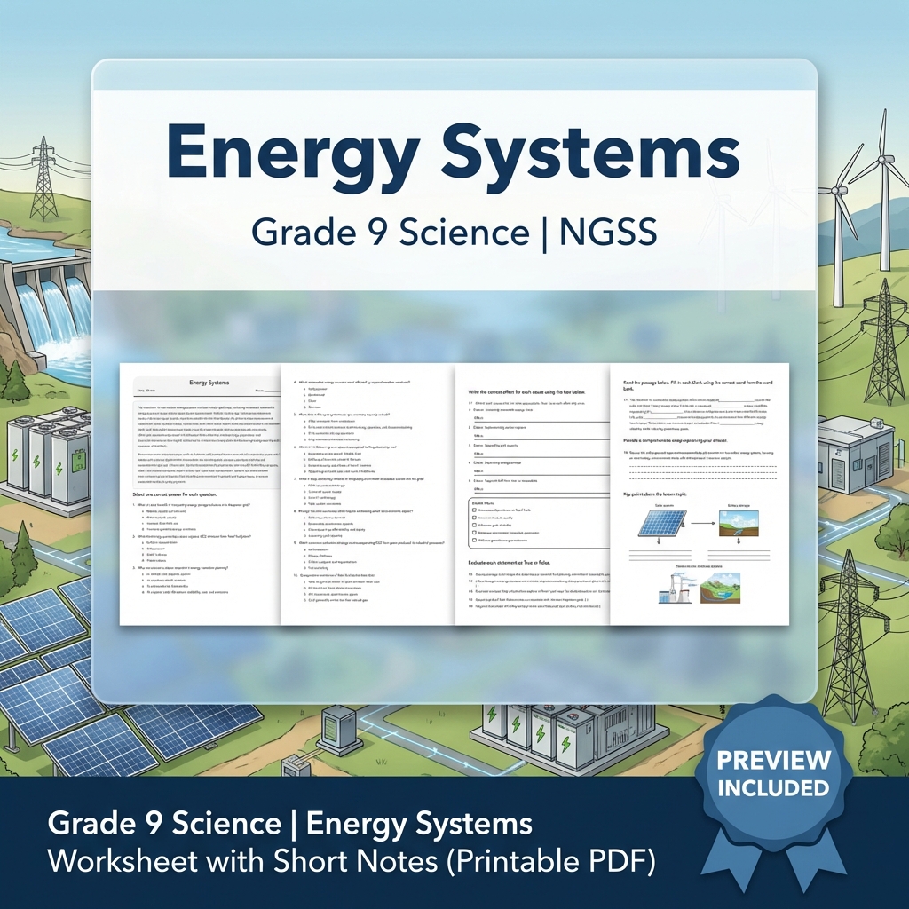 Grade 9 Science NGSS Worksheet Bundle – Comprehensive Year-Long Assessment Pack — included worksheet 33