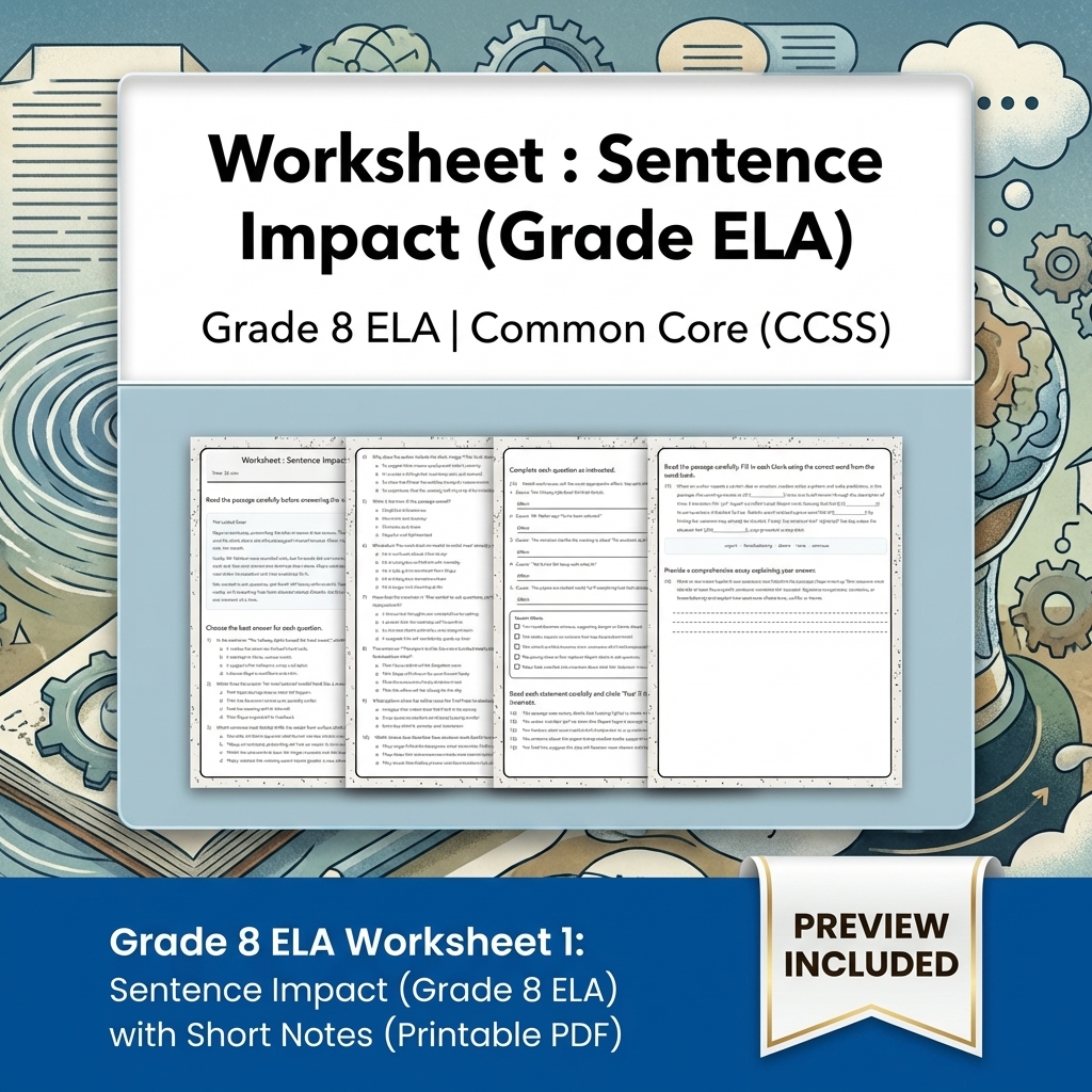 Grade 8 Clarity, Evidence & Argument Writing ELA Full-Year Bundle CCSS — included worksheet 21