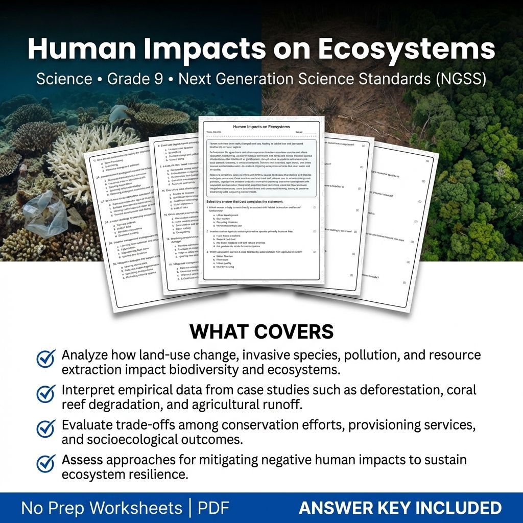 Grade 9 Science Worksheet Bundle | Physics, Biology, Earth & Energy Topics — included worksheet 32