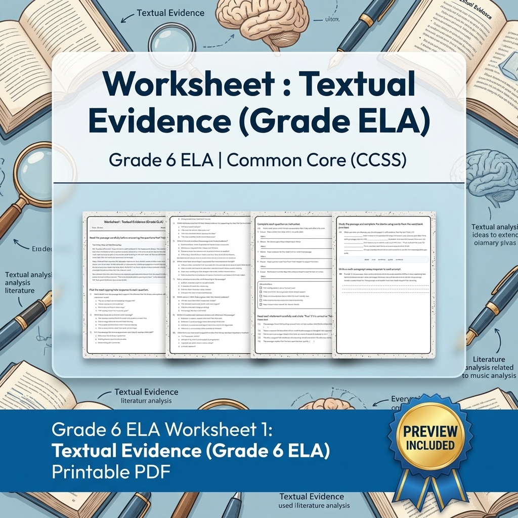 Grade 6 ELA Reading, Writing, & Grammar Full-Year Bundle (Common Core CCSS) — included worksheet 18