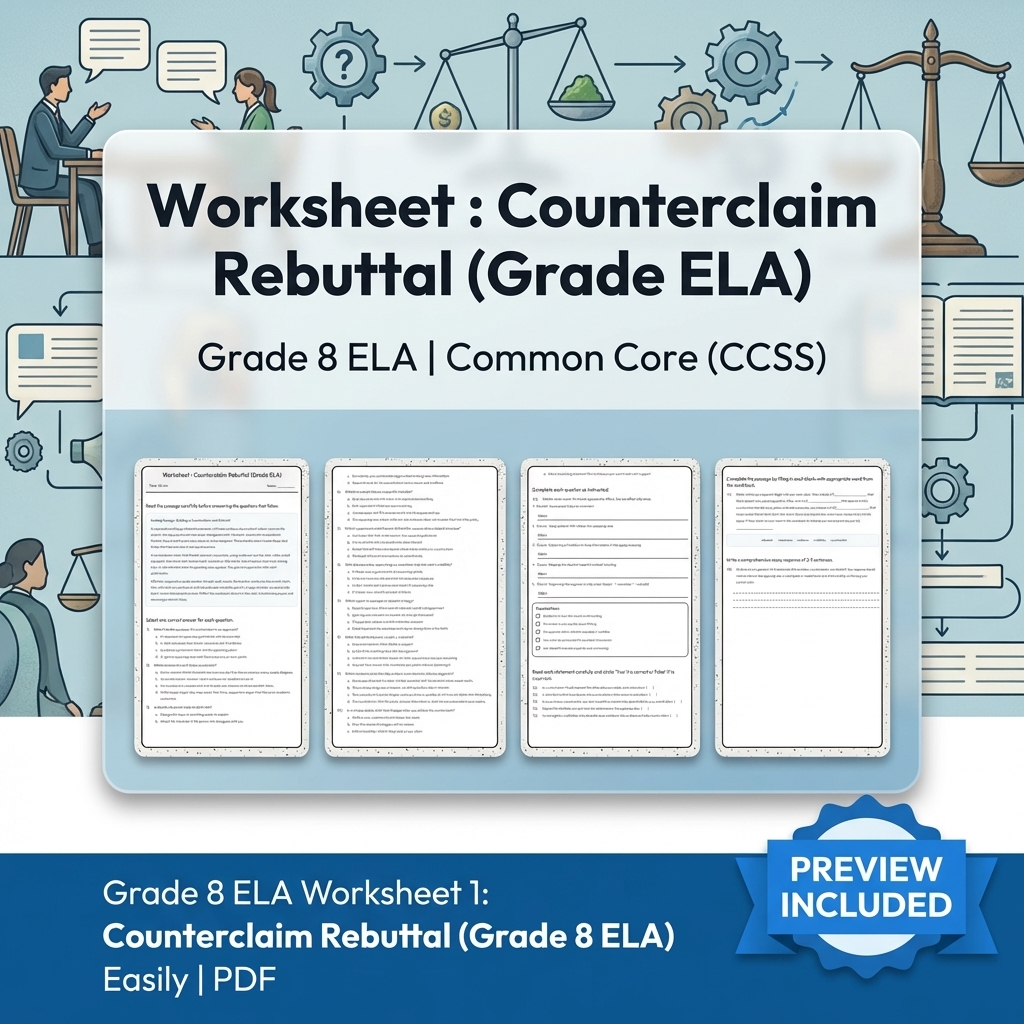 Grade 8 Clarity, Evidence & Argument Writing ELA Full-Year Bundle CCSS — included worksheet 22