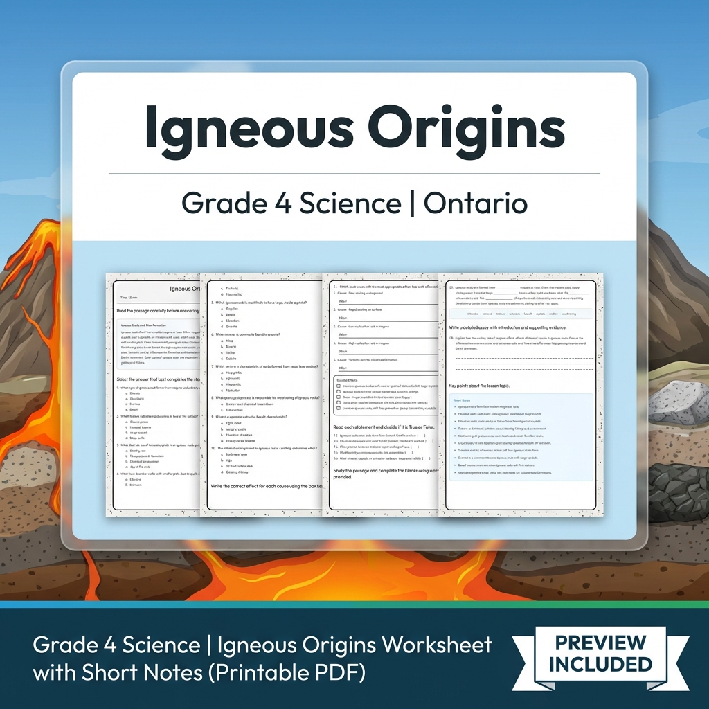 Grade 4 Science Lesson Bundle | Earth & Soil Topics for Ontario — included worksheet 6