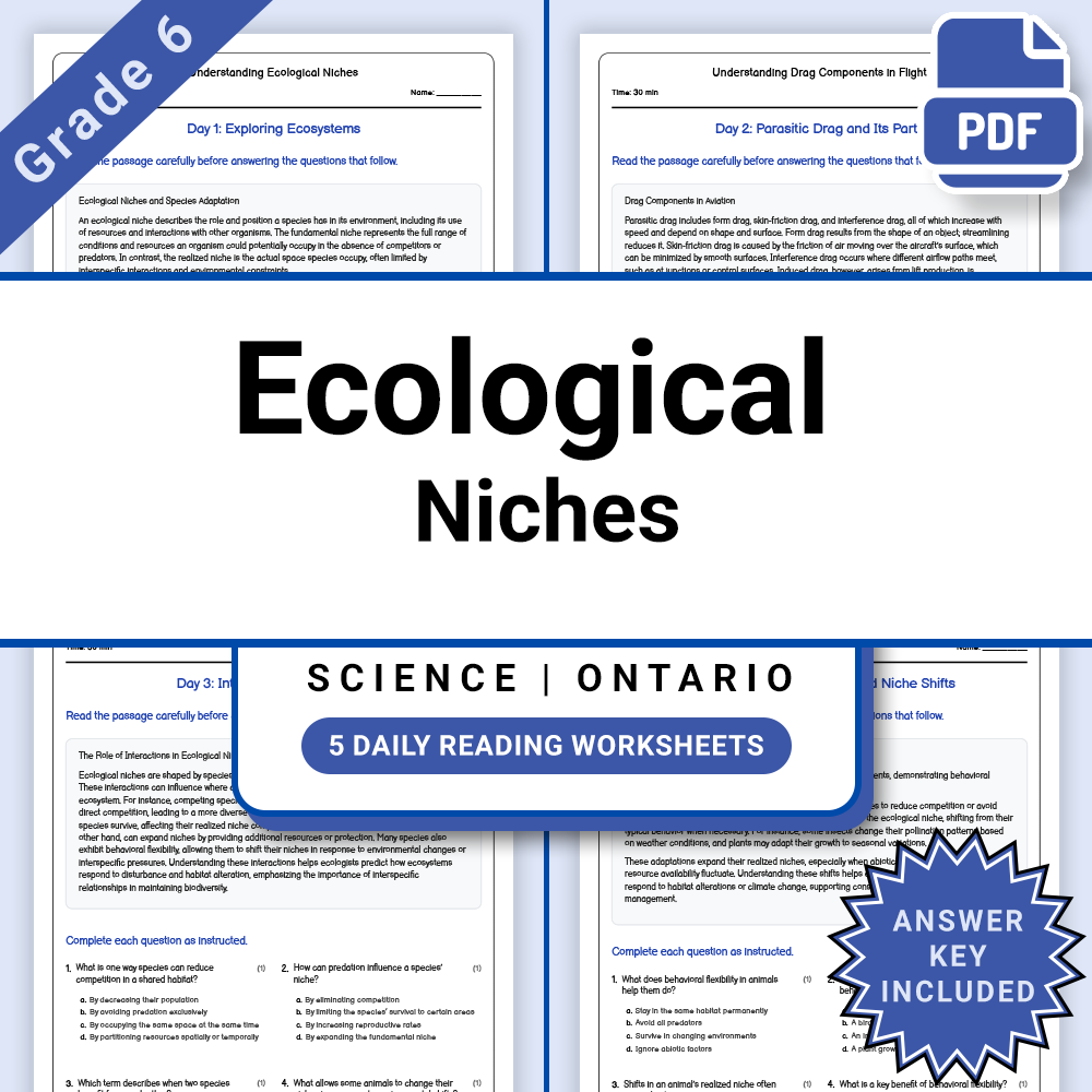 Grade 6 Science Biodiversity Lesson Bundle – Ecosystems and Conservation — included worksheet 12