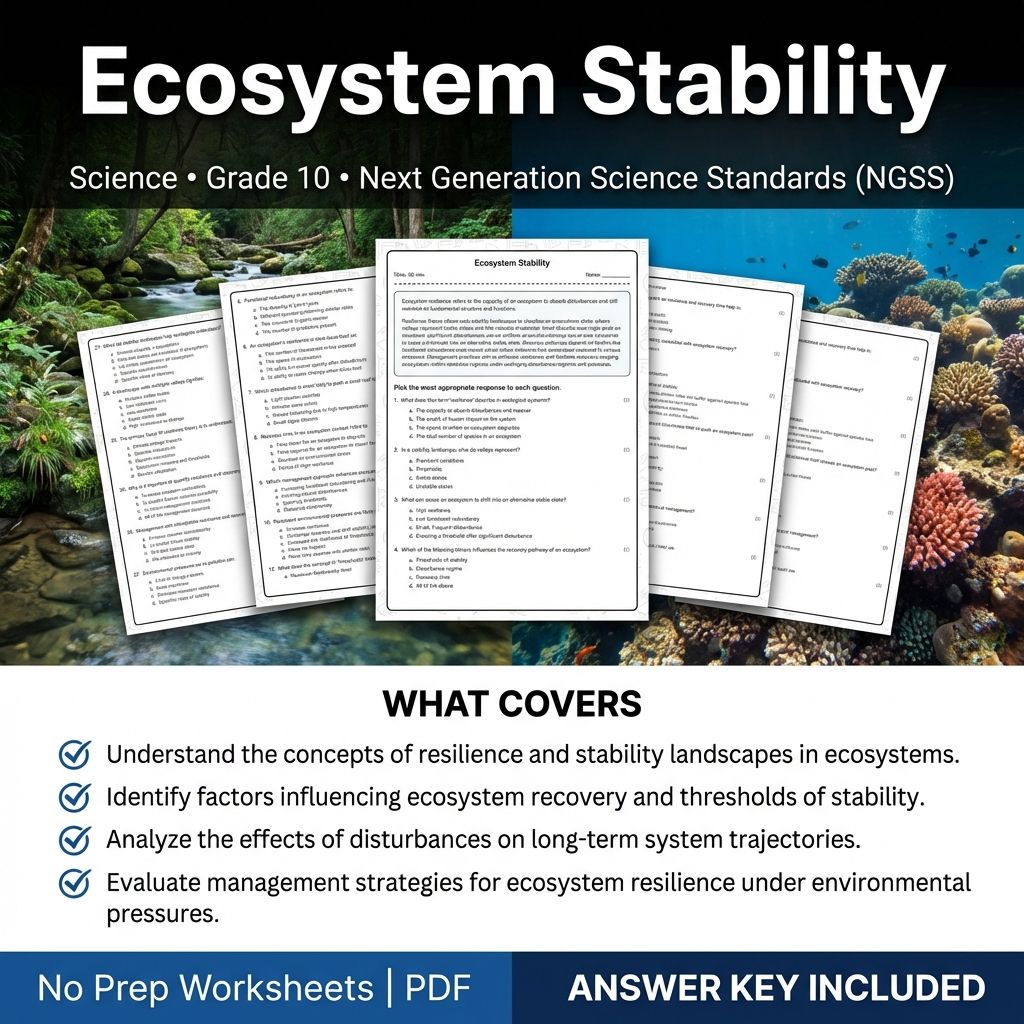 Grade 10 Science Worksheets Bundle | Environmental, Physics & Biology Topics — included worksheet 38