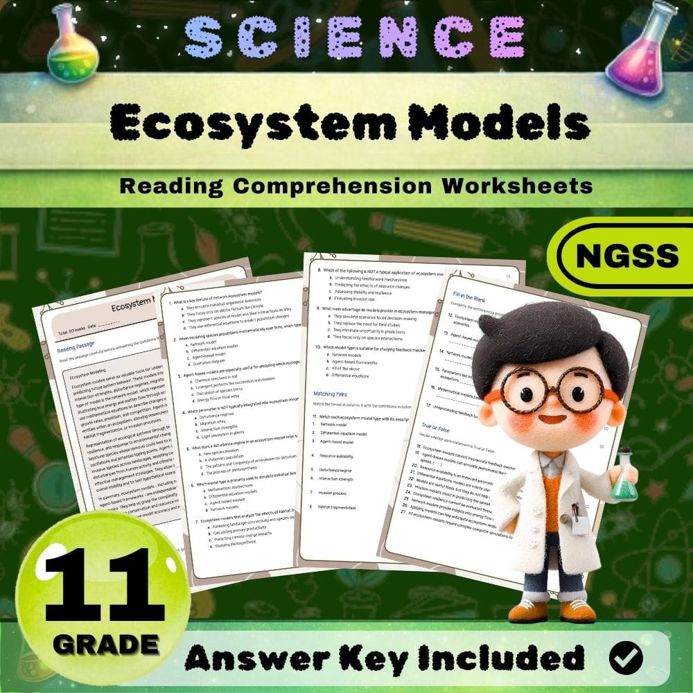Grade 11 Ecosystem Dynamics and Energy Flow Science Lesson Bundle | NGSS — included worksheet 3