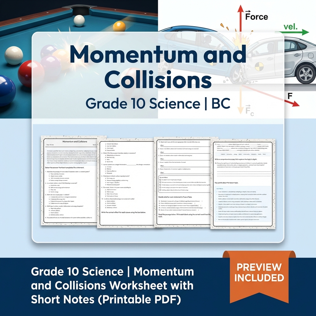 Grade 10 Science Bundle | Physics, Energy & Forces | Full Year Curriculum — included worksheet 33