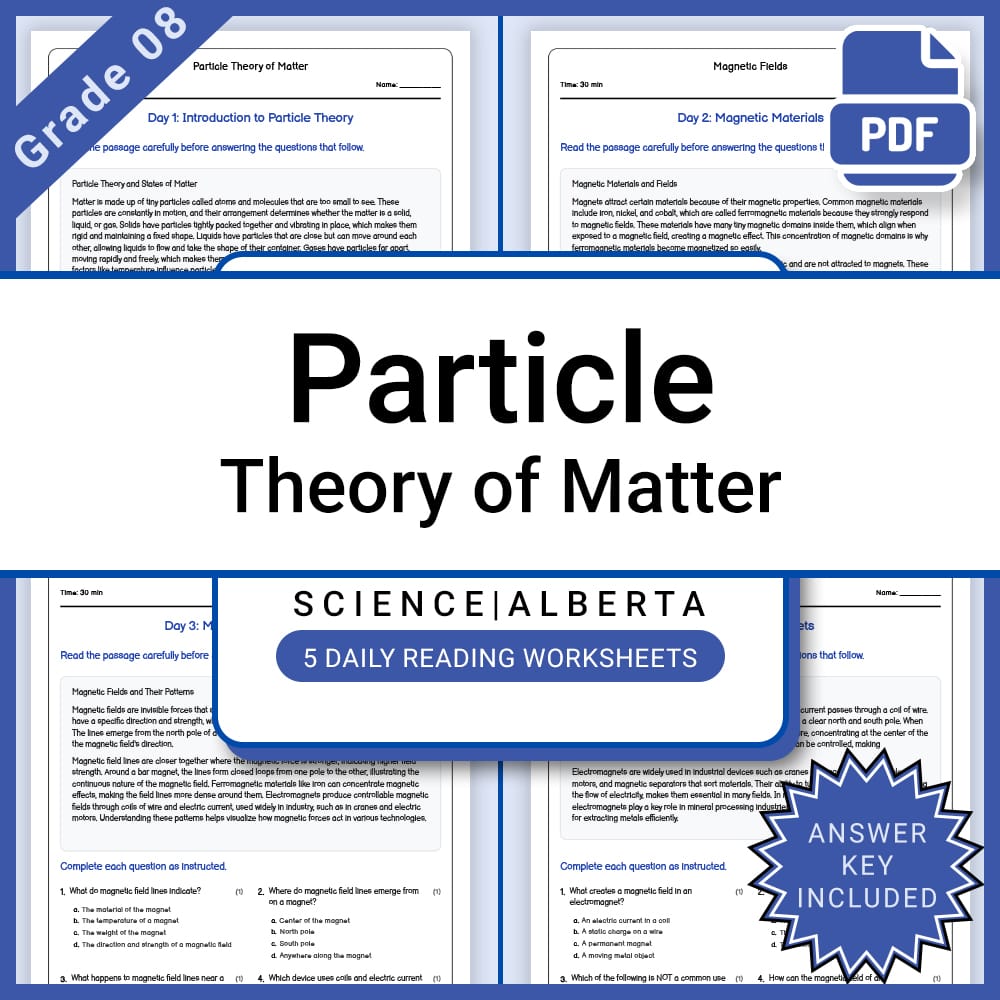 Grade 8 Science Lesson Group Bundle | Alberta Framework — included worksheet 7