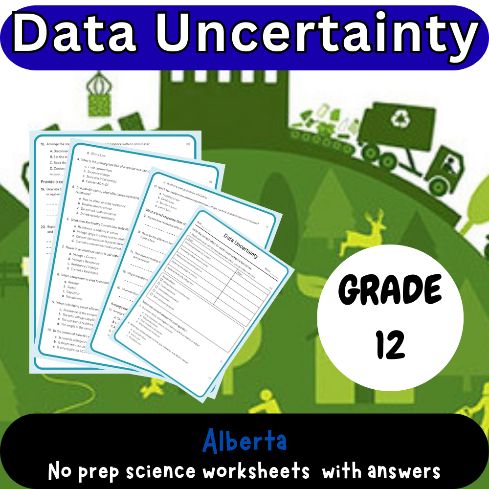 Grade 12 Science science 1 worksheet — Grade 12 Science | Data Uncertainty Worksheet (PDF) – Alberta Standards