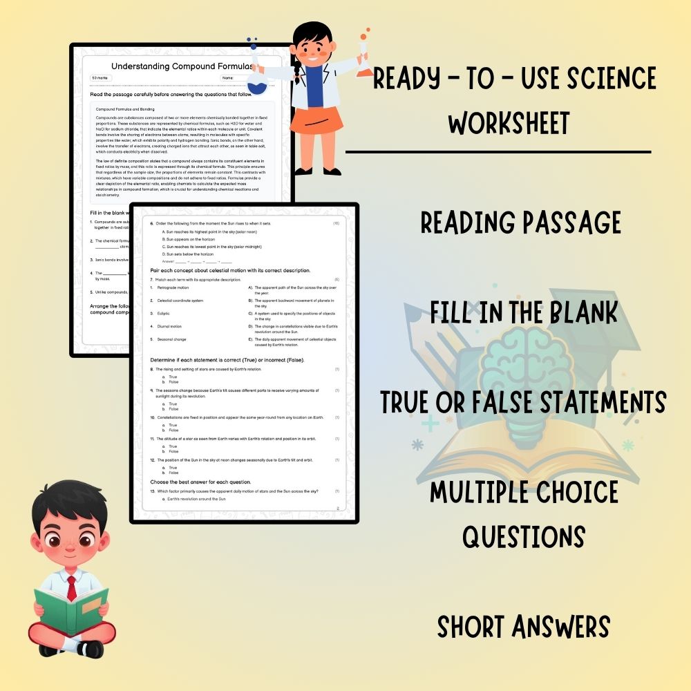 Grade 9 Science worksheet worksheet — Grade 9 Science | Understanding Compound Formulas Worksheet (Answer Key) - Ontario S…