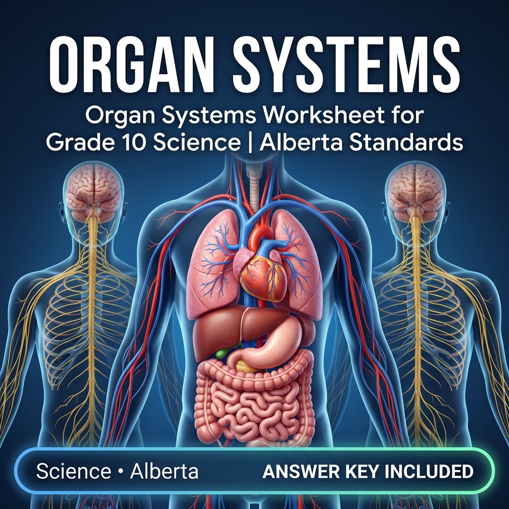 Organ Systems Worksheet for Grade 10 Science | Alberta Standards