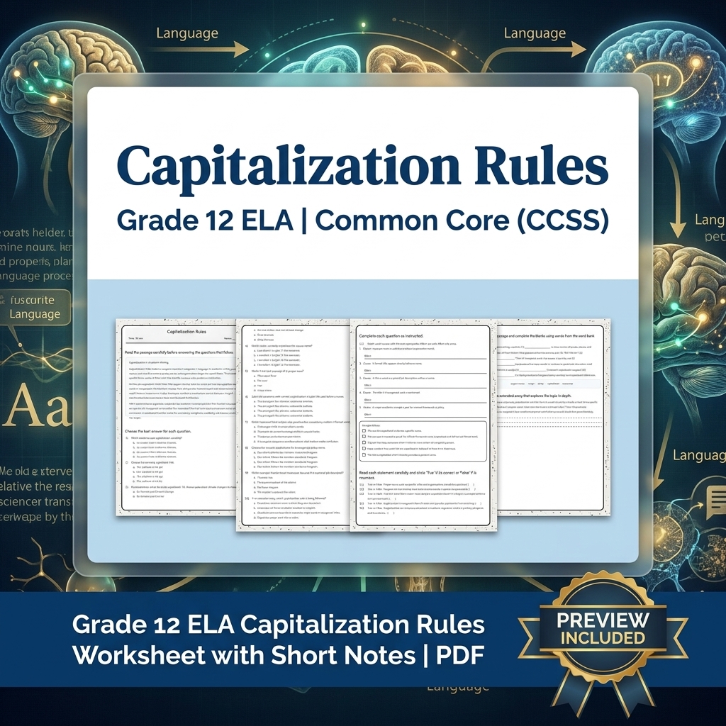 Grade 12 ELA Evidence-Based Reading & Writing Full-Year Bundle (CCSS) — included worksheet 26