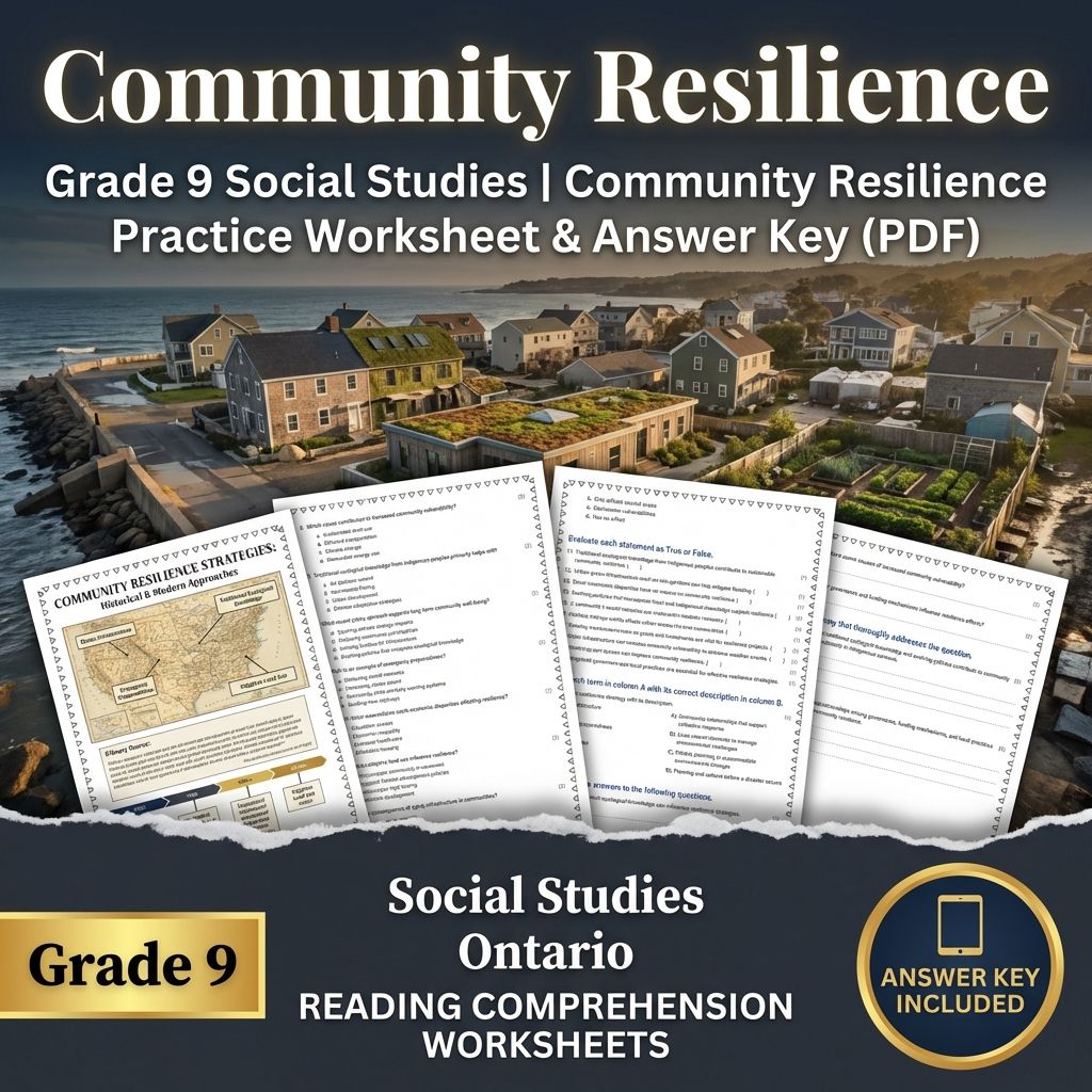 Grade 9 Social Studies | Community, Environment, & Urban Planning Strategies — included worksheet 23