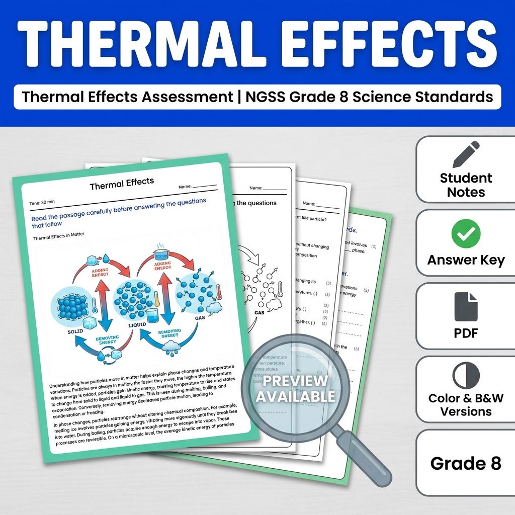 Grade 8 Science Full Year Bundle | NGSS Assessment Worksheets & Resources — included worksheet 24