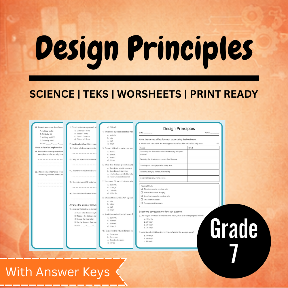 Grade 7 Science Worksheet Bundle – Ecosystems, Atomic Structure & Forces (TEKS Aligned) — included worksheet 28