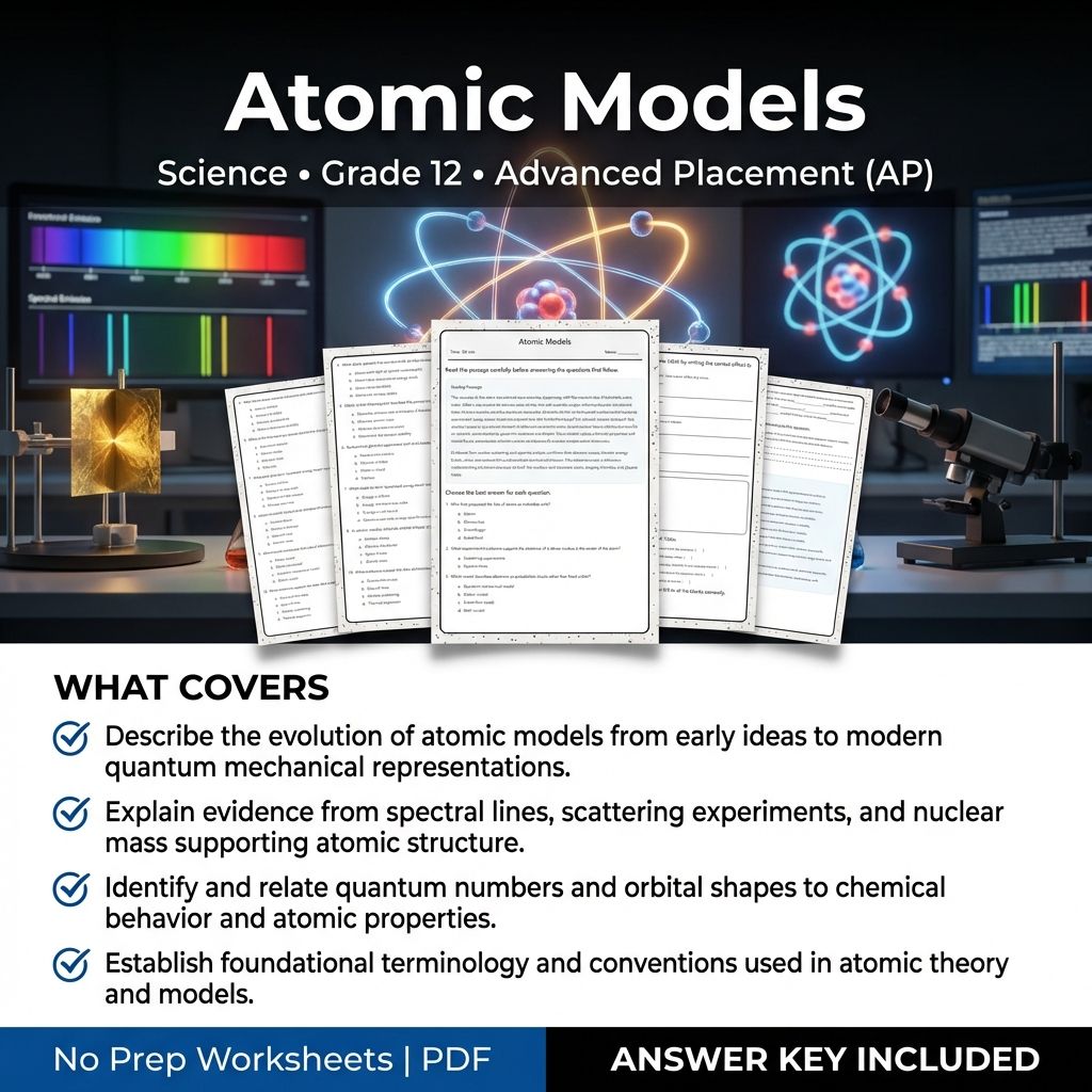 Grade 12 Science Unit Worksheet Bundle – Advanced Chemistry Concepts & Topics — included worksheet 8