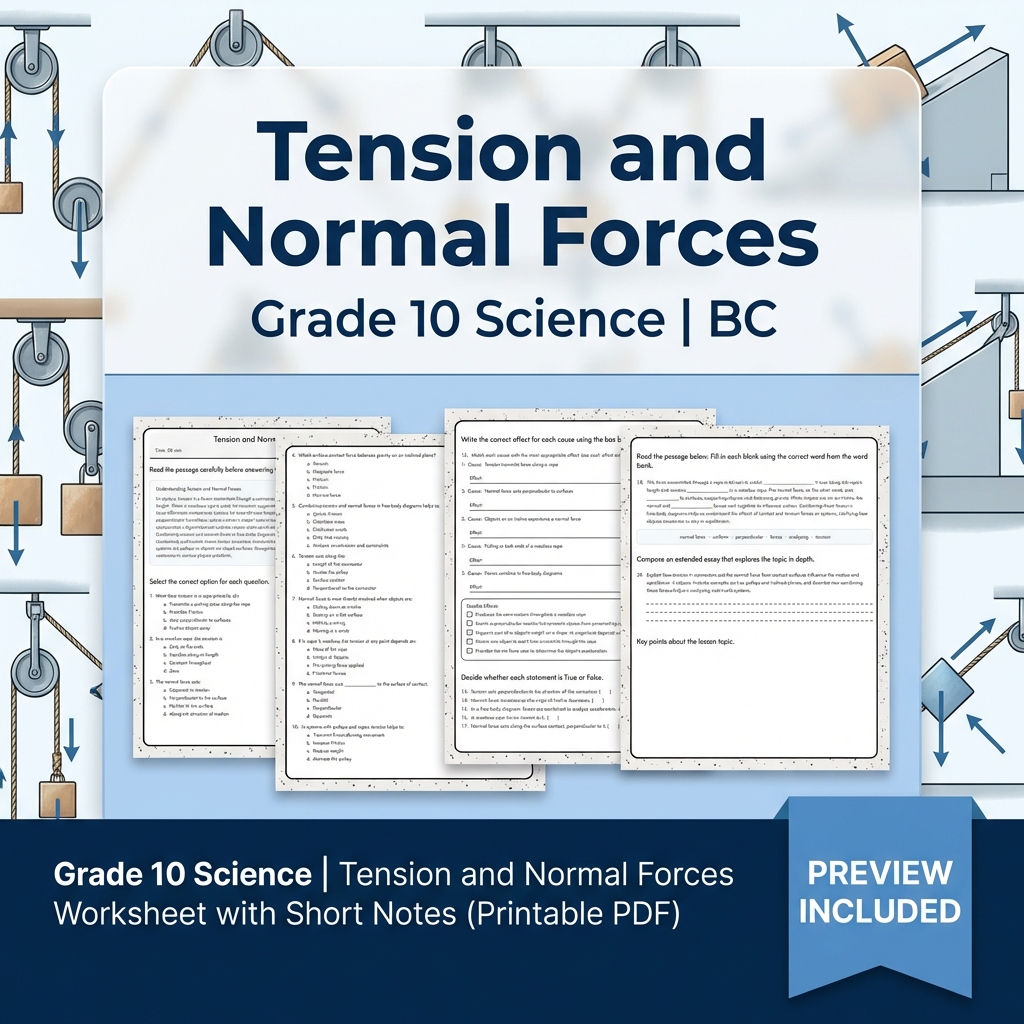 Grade 10 Science Bundle | Physics, Energy & Forces | Full Year Curriculum — included worksheet 34