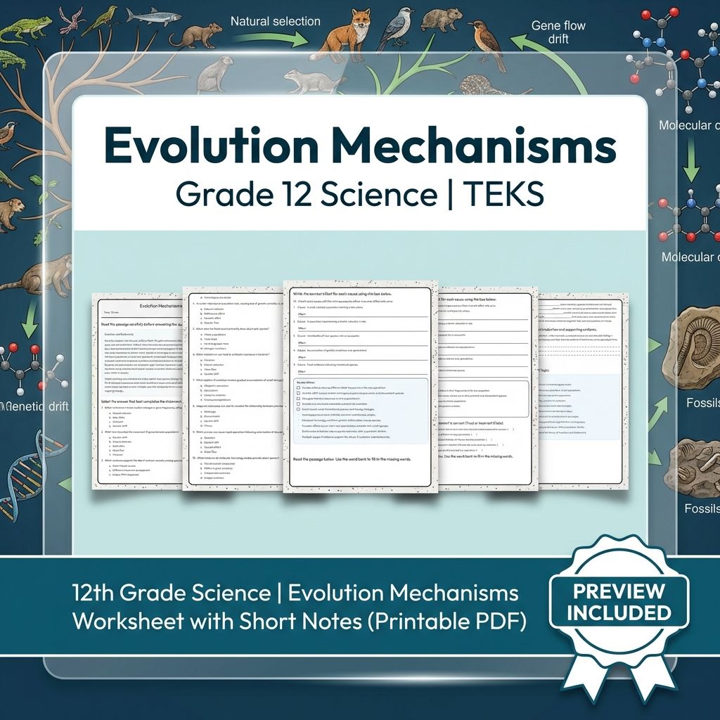 Grade 12 Science Unit Bundle | Genetics, Evolution & Cell Biology Worksheets — included worksheet 3