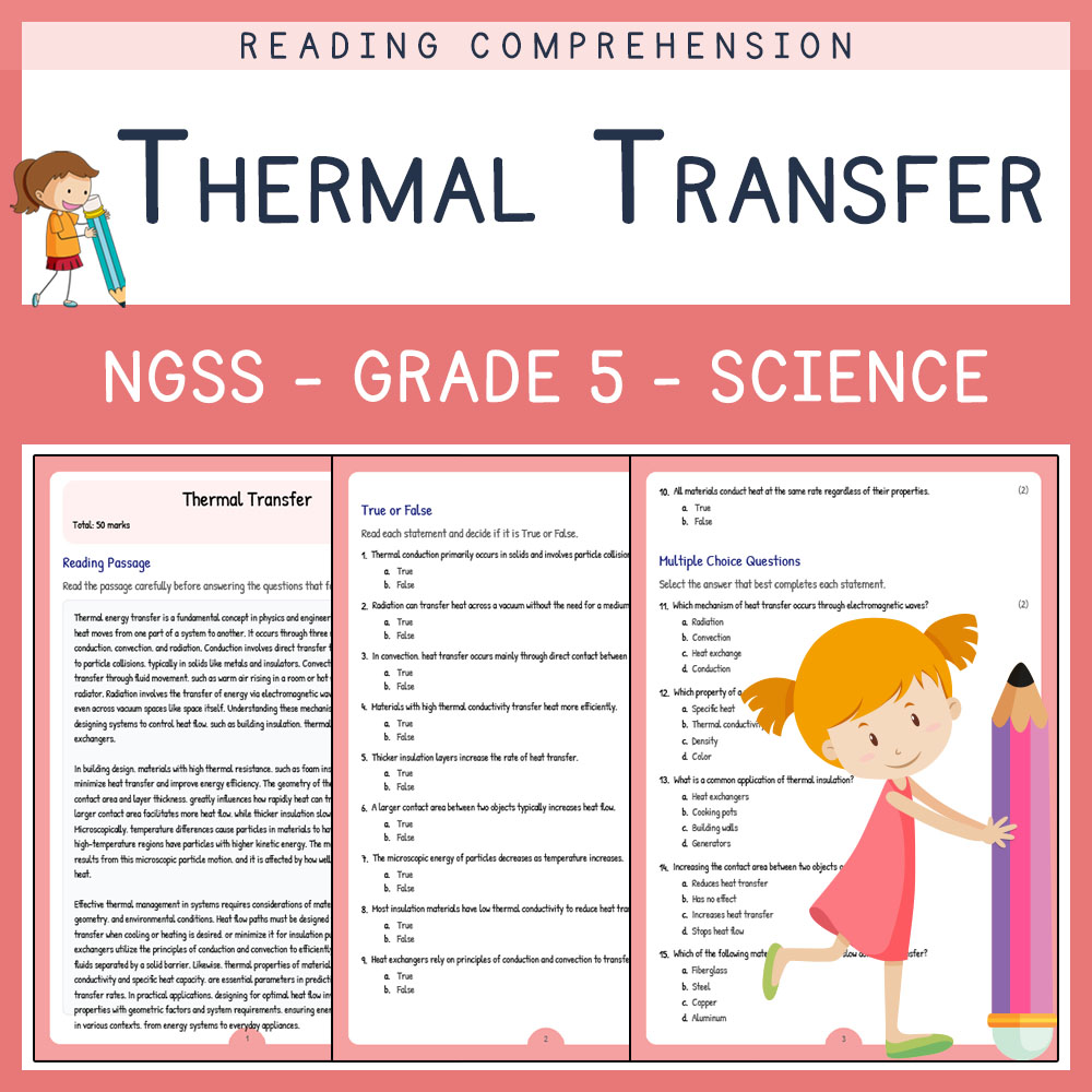 Grade 8 Science | Energy & Thermal Transfer Unit Worksheet Bundle (NGSS Aligned) — included worksheet 4