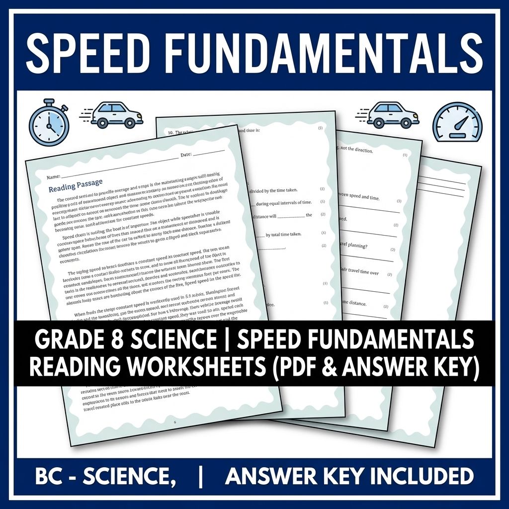 Grade 8 Science | Speed Fundamentals Reading Worksheets (PDF & Answer Key)