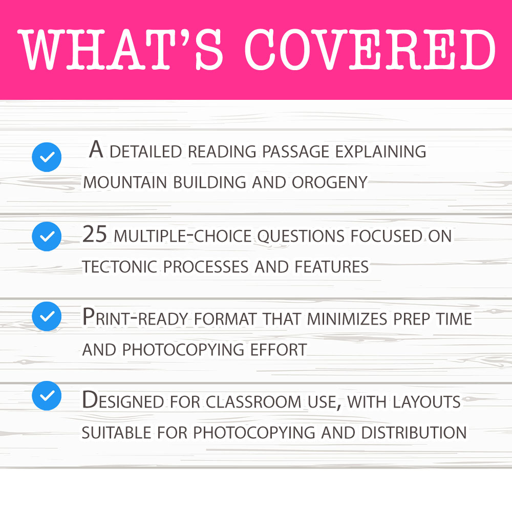 Grade 7 Science worksheet mcq paper worksheet — Grade 7 Science — Mountain Building Worksheet MCQ Paper — page 2