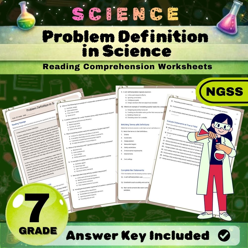 Grade 7 Science Worksheet Bundle | Earth & Space, Life, and Physical Science — included worksheet 27