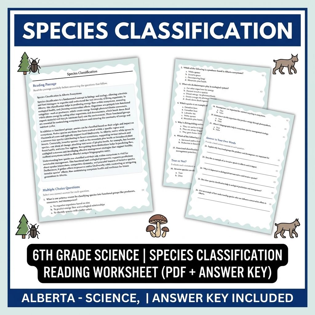 Grade 6 Science Unit Bundle | Ecosystems and Biodiversity (Answer Keys Included) — included worksheet 6