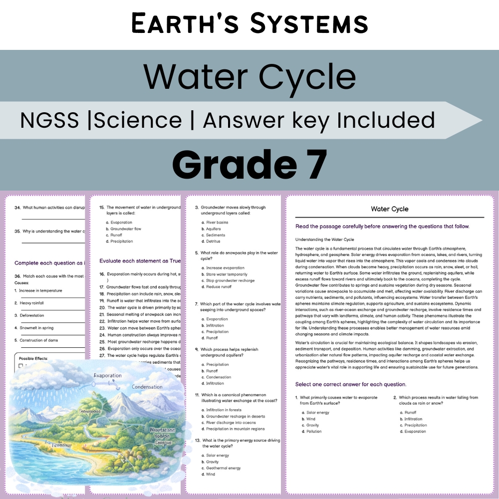 Grade 7 Science Earth's Systems Lesson Bundle | NGSS Worksheets — included worksheet 5