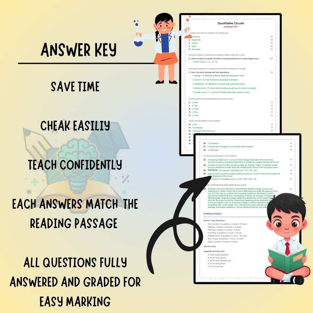 Grade 6 Science worksheet worksheet — 6th Grade Science – Quantitative Circuits Worksheet (PDF ) — page 3