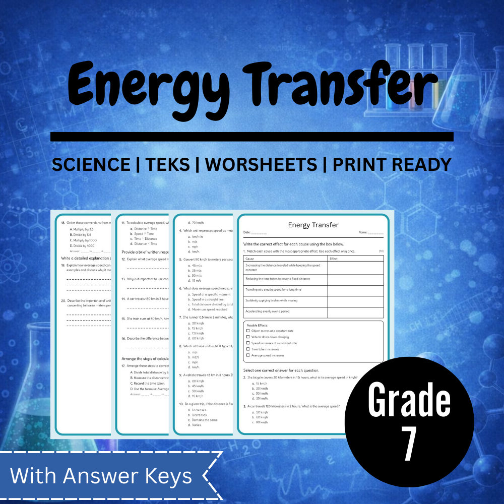 Grade 7 Science Worksheet Bundle – Ecosystems, Atomic Structure & Forces (TEKS Aligned) — included worksheet 29