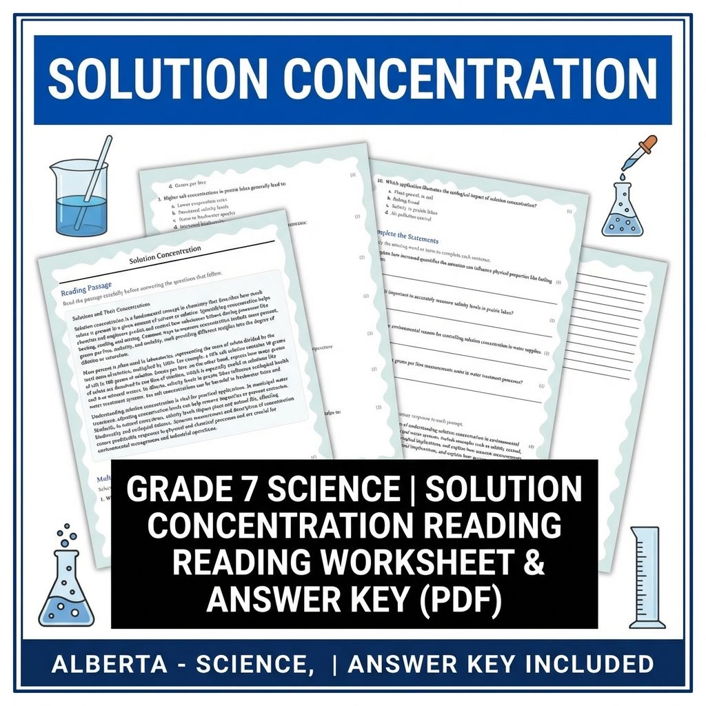 Grade 7 Science Worksheet Pack | Energy, Matter & Ecosystem Concepts — included worksheet 38