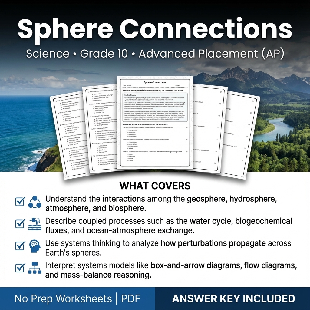 Grade 10 Science Unit Worksheet Bundle – Geology, Climate, Plate Tectonics — included worksheet 5
