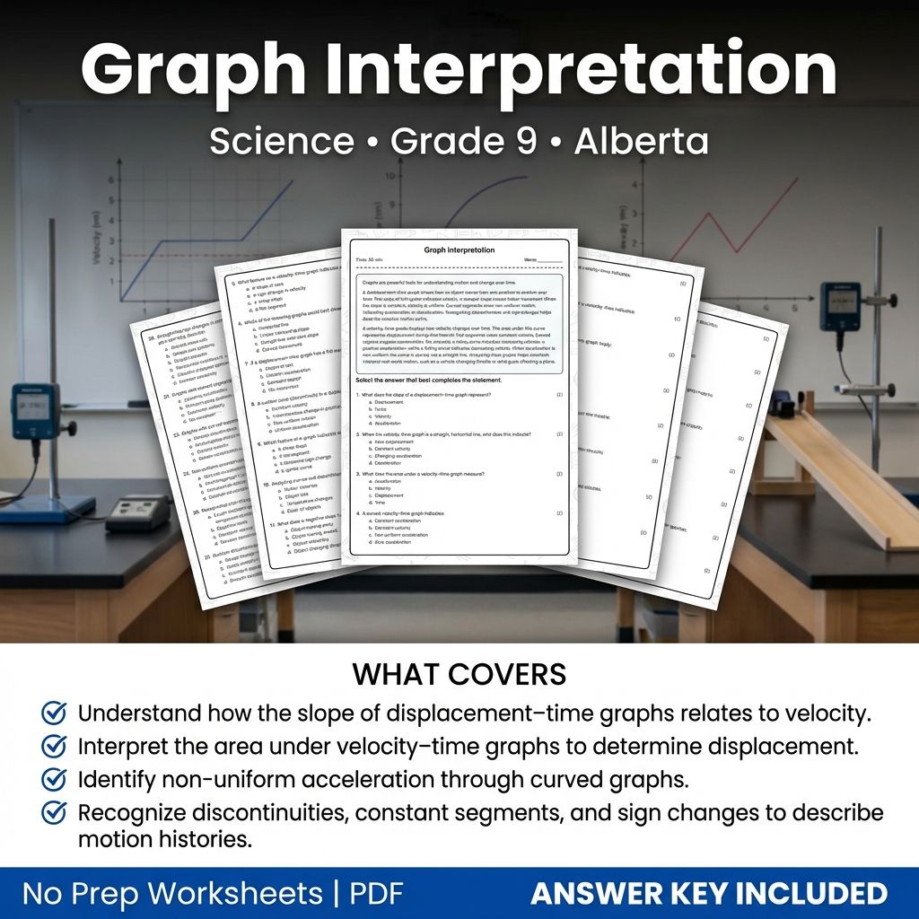 Grade 9 Science Worksheet on Graph Interpretation | Alberta Standards