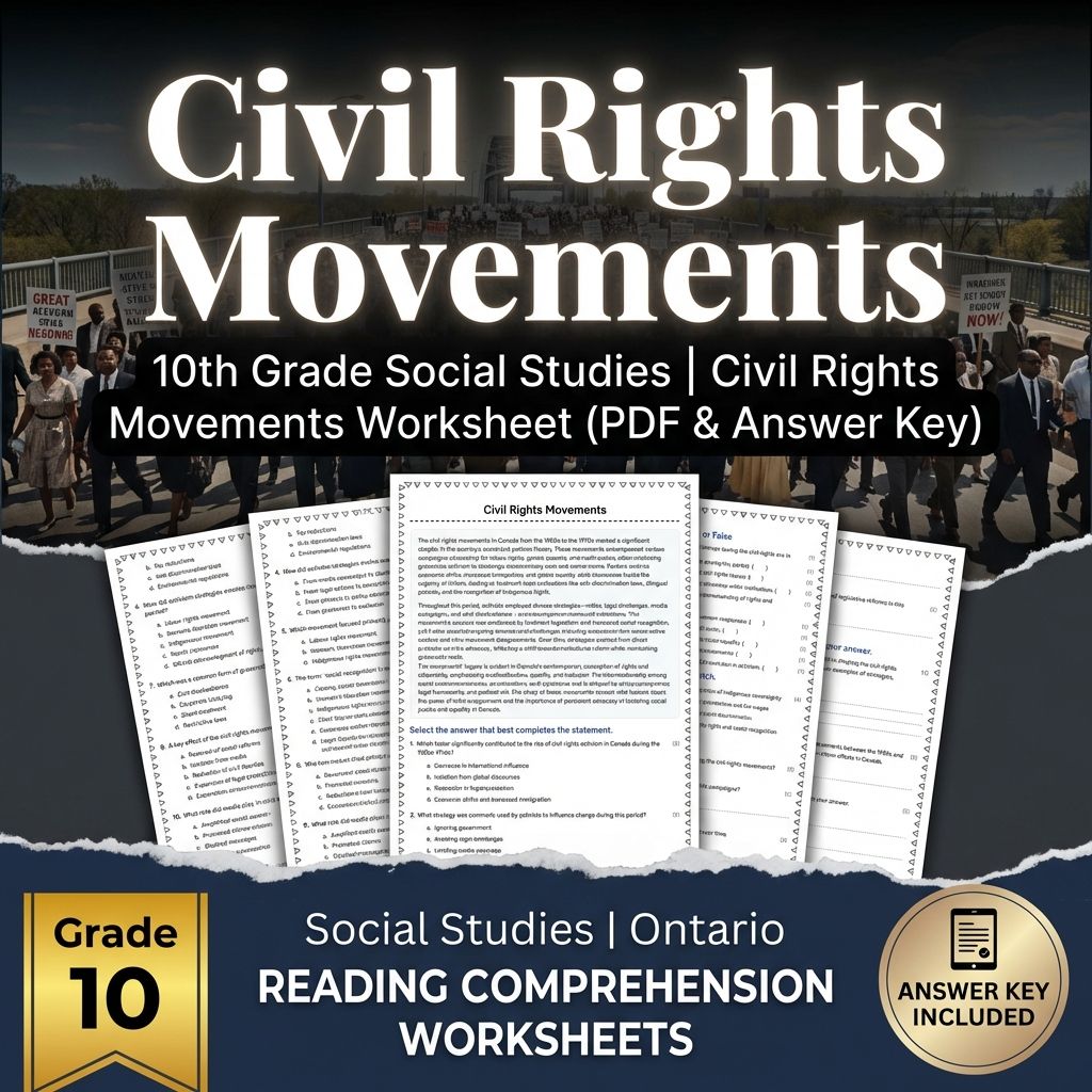 10th Grade Social Studies | Civil Rights Movements Worksheet (PDF & Answer Key)
