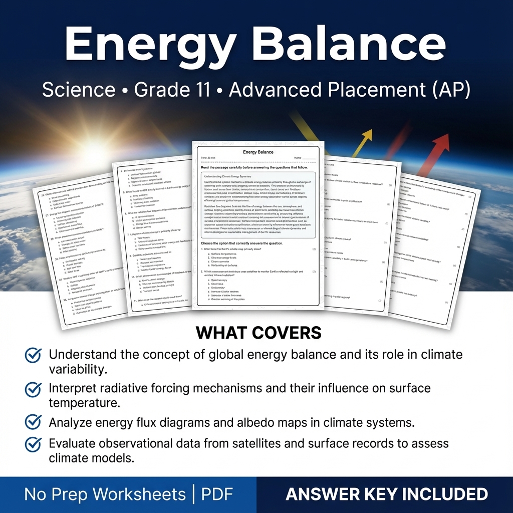 Grade 11 Science Worksheet Bundle | Earth's Systems, Chemistry & Physics — included worksheet 31
