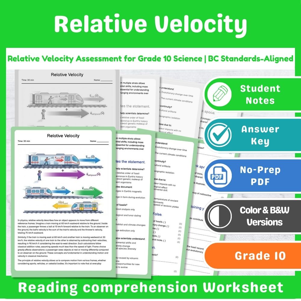 Grade 10 Science Assessment Mini Bundle – Forces, Motion & Energy Standards — included worksheet 8