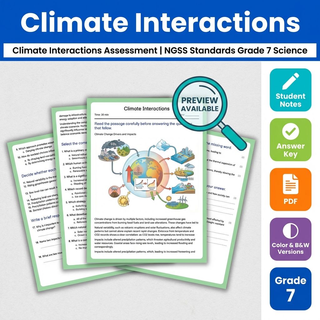 Grade 7 Science Full Year Bundle | NGSS Assessment Worksheets & Resources — included worksheet 26