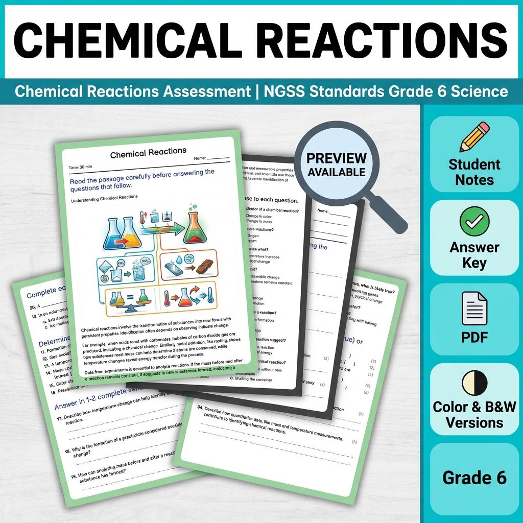 Grade 6 Science Full Year Bundle | NGSS Assessment Resources (Printable) — included worksheet 23