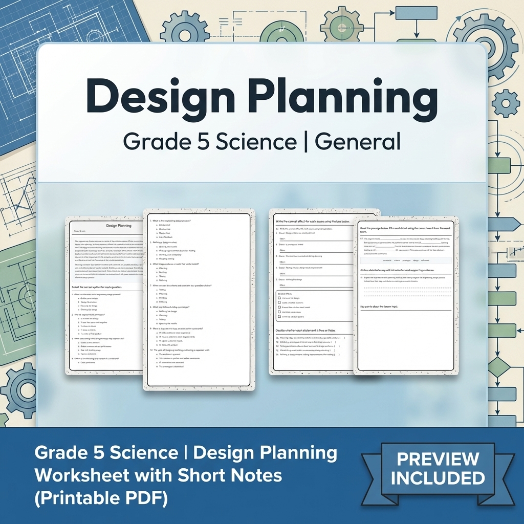 Grade 5 Science Lesson Group |  Technologies, Design, and Communication — included worksheet 4