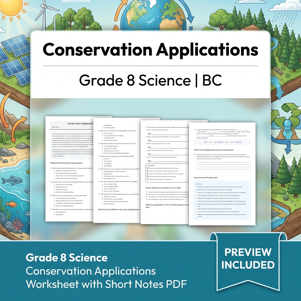 Grade 8 Science Full Year Bundle | Cell Biology, Ecosystems & Conservation — included worksheet 31