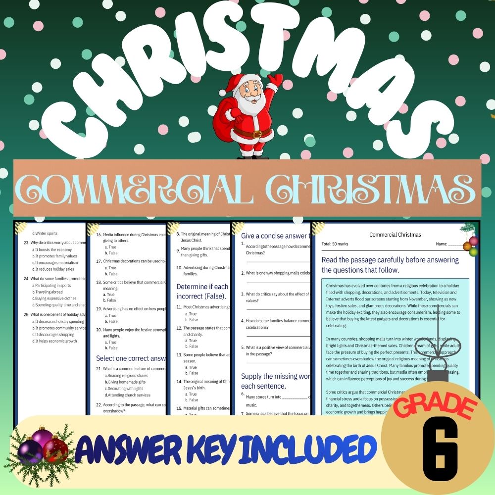 Grade 6 Seasonal Curriculum Bundle | Reflecting, Giving & Symbols Worksheets — included worksheet 3