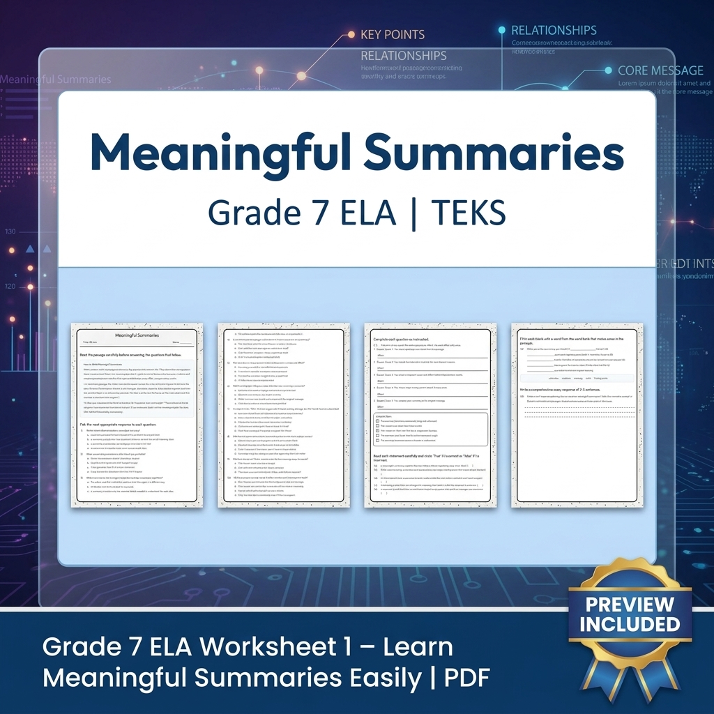 Grade 7 Evidence-Based Research Writing ELA full-year bundle TEKS — included worksheet 16