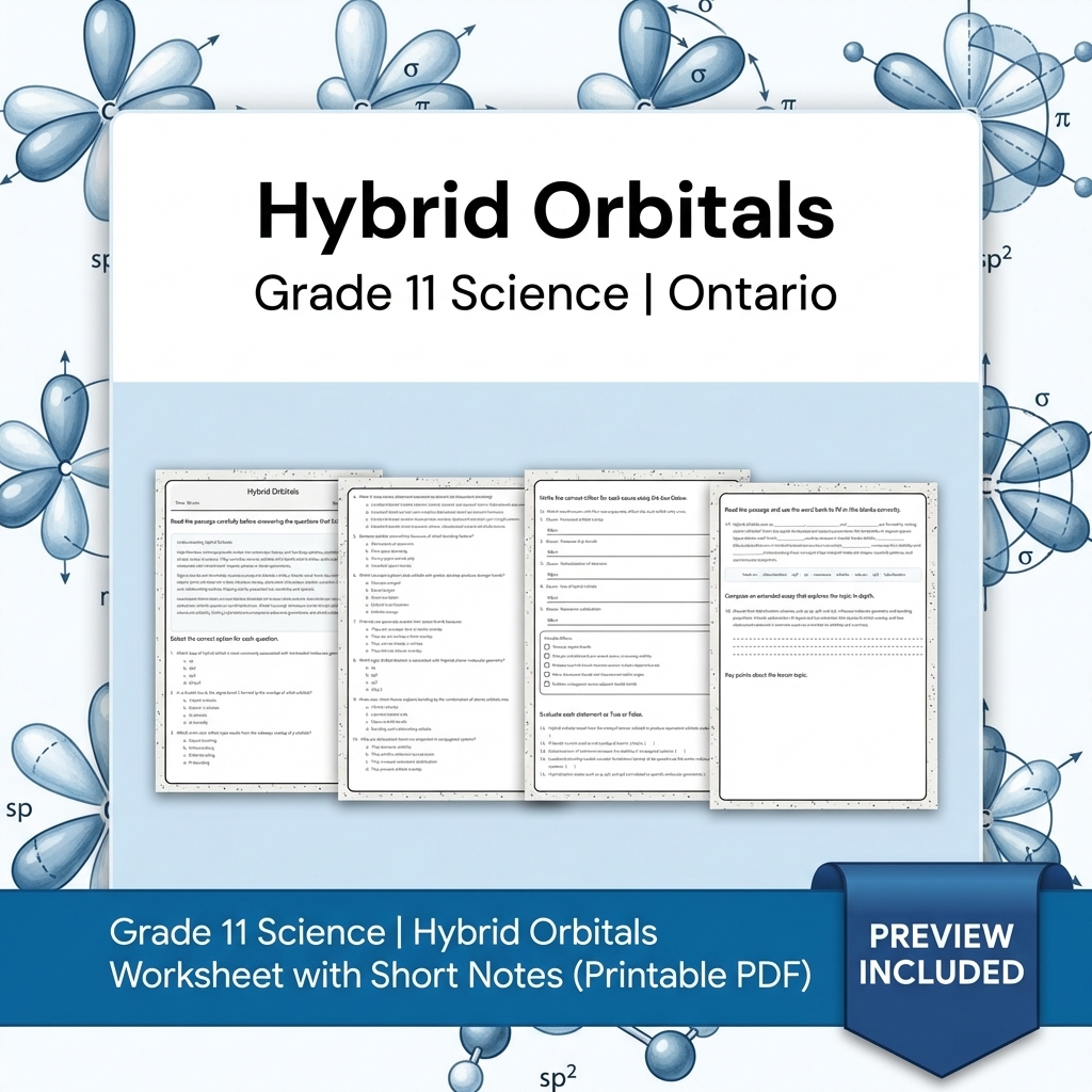 Grade 11 Science Full Year Bundle | Ontario Curriculum & Framework — included worksheet 37