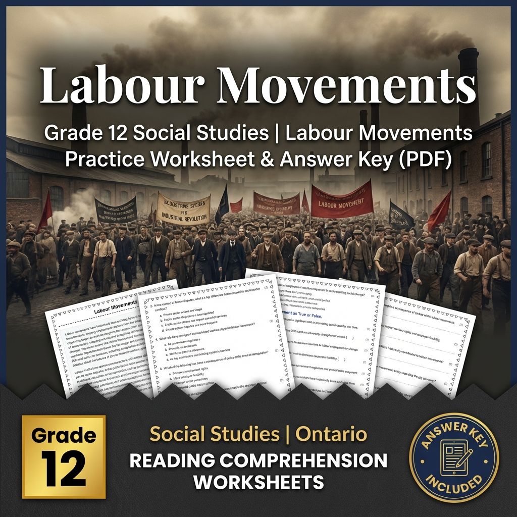 Grade 12 Social Studies | Labour Movements Practice Worksheet & Answer Key (PDF)