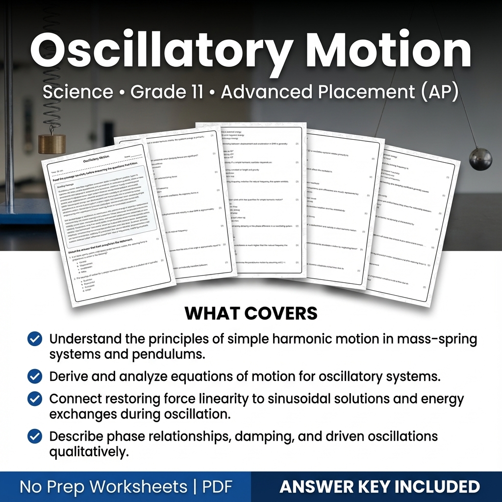 Grade 11 Science Worksheet Bundle | Earth's Systems, Chemistry & Physics — included worksheet 32