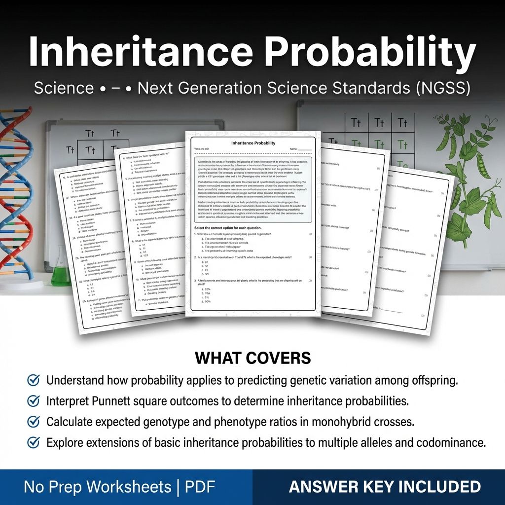 Grade 7 Science | Inheritance Probability Worksheet + Answer Key (Printable PDF)