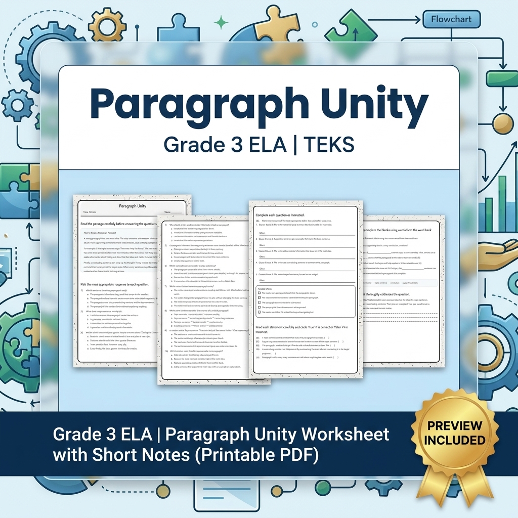 Grade 3 ELA Writing, Reading, and Research Skills Full-Year Bundle TEKS — included worksheet 23