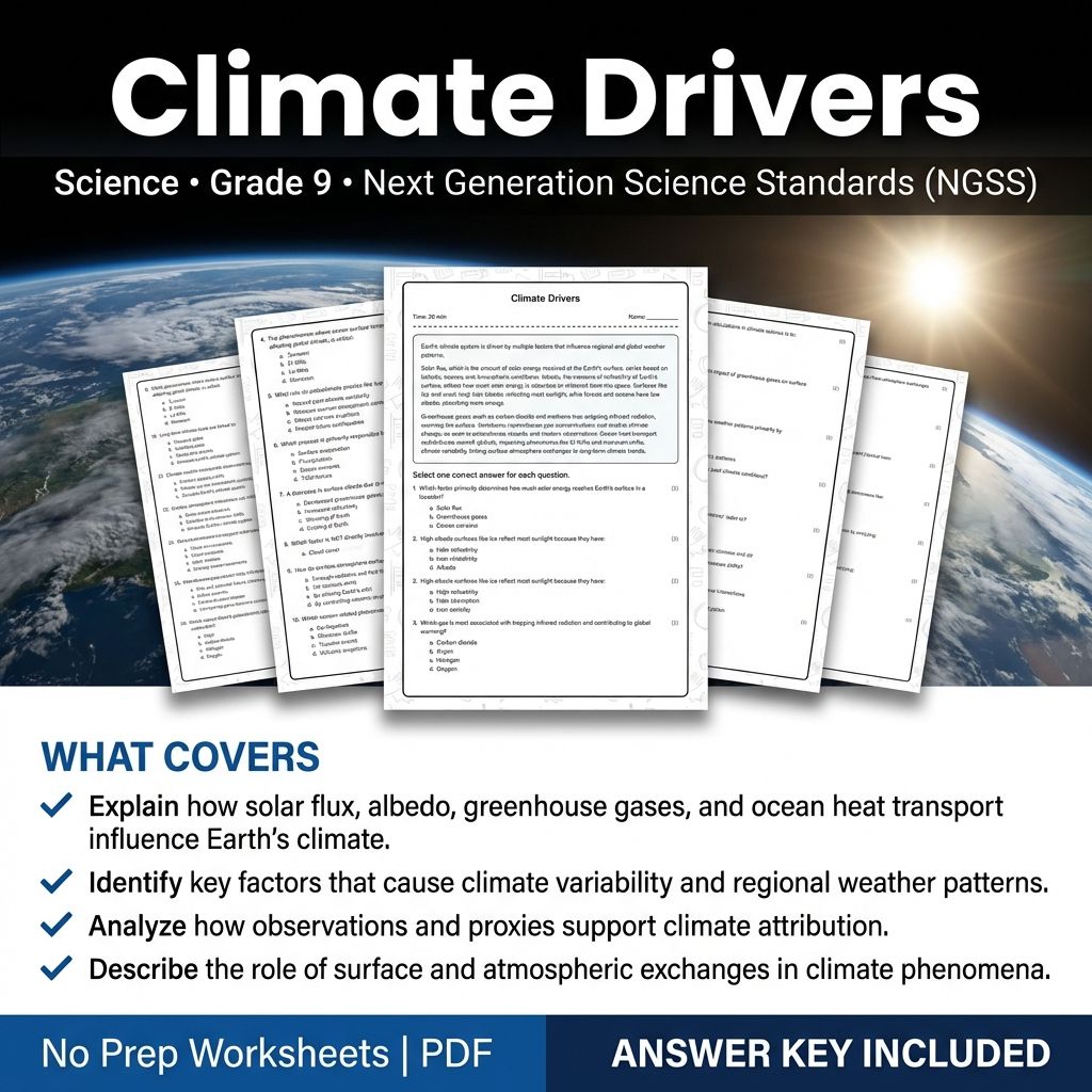 Grade 9 Science Worksheet Bundle | Physics, Biology, Earth & Energy Topics — included worksheet 33