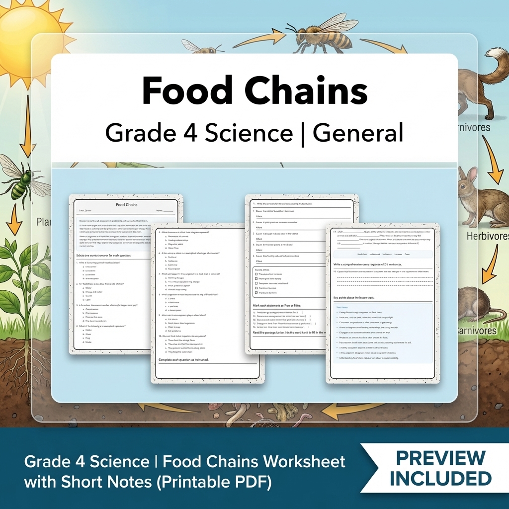 Grade 4 Science Lesson Group Bundle | Ecosystems, Life Cycles & Classification — included worksheet 6